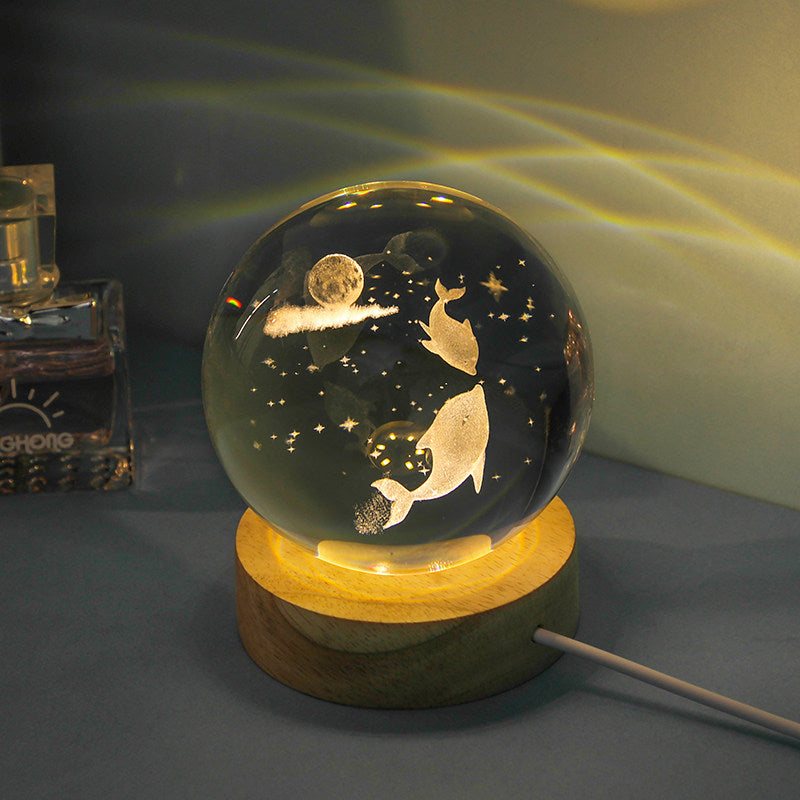 Ocean & Galaxy" 3D Crystal Sphere – Heartfelt Gift for Love, Family, and Friendship