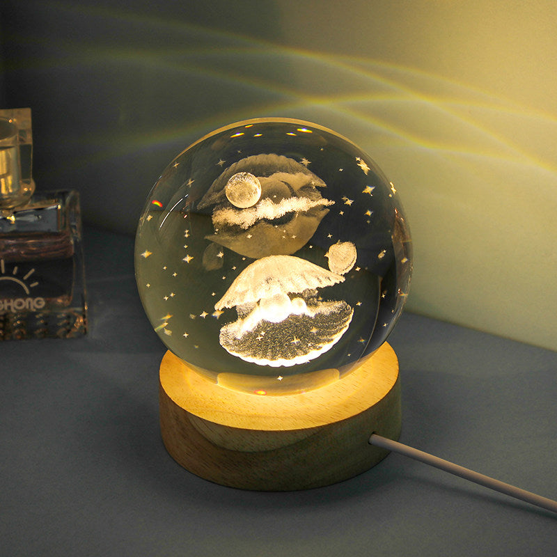 Ocean & Galaxy" 3D Crystal Sphere – Heartfelt Gift for Love, Family, and Friendship